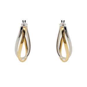 9k Two-Tone Gold Twist Hoops