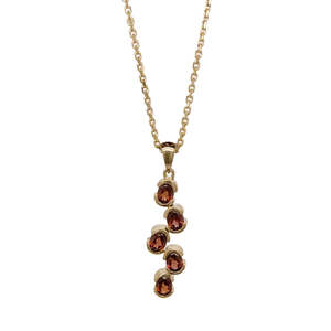 9k Yellow Gold 5-Stone Garnet Pendant
