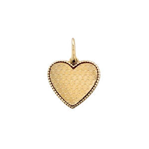 9k Heart Disc Pendant