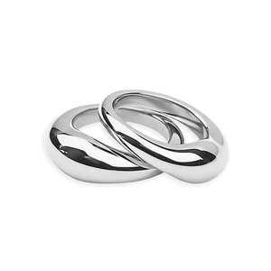 Silk & Steel Fusion Ring Set Silver