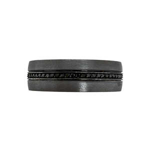 Rings: 9k White Gold & Tantalum 0.32ct Black Diamond Wedder (W)