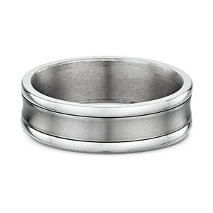 Rings: 9K White Gold & Titanium Wedder Ring (X)