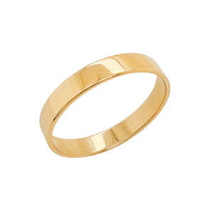 Rings: 9k Yellow Gold Flat Plain Band (O)