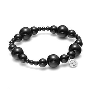 Silk & Steel Ombre Bracelet Black Onyx + Silver