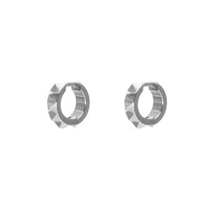 Earrings: Silk & Steel Mini Verge Sleeper Hoops Silver