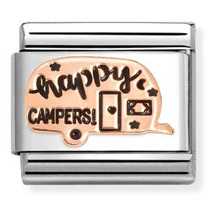 Unisex Jewellery: Nomination Happy Campers 9K Rose Gold Composable Link