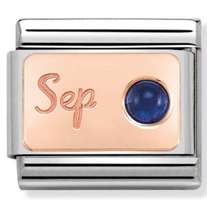 Unisex Jewellery: Nomination September Sapphire 9K Rose Gold Composable Link