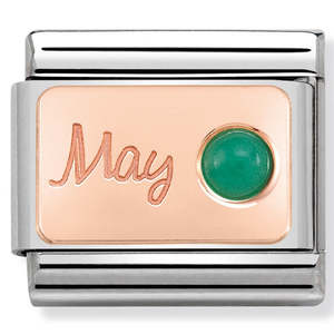 Unisex Jewellery: Nomination May Emerald 9K Rose Gold Composable Link