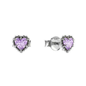 Stolen Girlfriends Club: Stolen Girlfriends Club Dahlia's Heart Studs - Amethyst