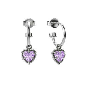 Stolen Girlfriends Club Dahlia's Heart Anchor Earrings - Amethyst