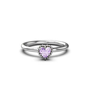 Stolen Girlfriends Club Dahlia's Heart Ring - Amethyst