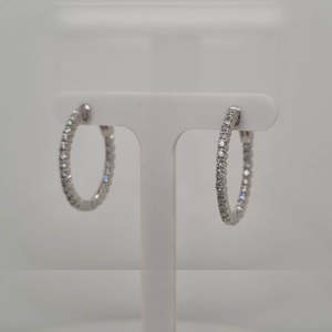 18k Diamond Hoop Earrings