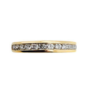 9k Yellow Gold Channel Set Lab Grown Diamond Ring (P)
