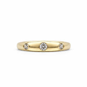 9k Yellow Gold 3 Stone Lab Grown Diamond Ring (P)