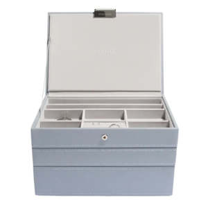 Stackers Classic Dusky Blue (3 Set) Jewellery Box