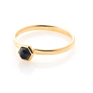 Mini Harmony Ring Black Spinel and Gold