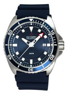 Olympic: Olympic Aquanaut Stainless Steel Blue Divers Watch 200m