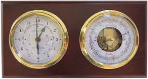 Wall Clocks 1: Fischer Mahogany Time & Tide and Barometer Set