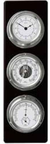 Wall Clocks 1: Black and Chrome Fischer Barometer set