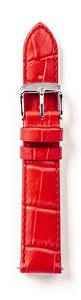 Watch Straps: Quick Release Leather Watch Strap - Red