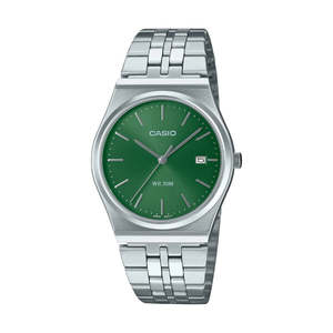 Casio Vintage: Casio Vintage Analogue Gents Watch - Steel with Green Dial
