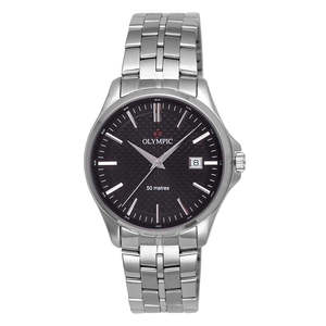 Olympic: Olympic Timekeeper Series - Gents Steel Black Dial