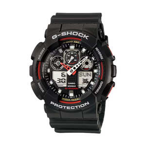 Brands: Casio G Shock Watch - Black & Red GA-100