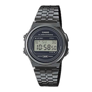 Casio Vintage: Casio Digital Watch Vintage Round - Black Metal