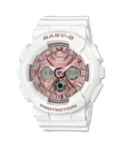 Baby G: Casio Baby-G Watch BA-130-7A - White & Rose Gold