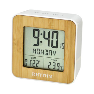 Rhythm: Rhythm LCD Alarm Clock – Wood Look