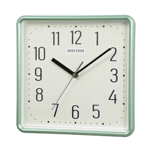 Rhythm Square Wall Clock 25.2cm – Glow in the Dark Dial Green