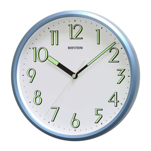 Rhythm Wall Clock 24cm – Super Luminous Blue