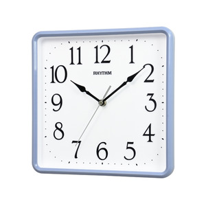 Rhythm Wall Clock Square - 25.2cm Blue