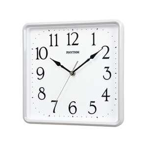 Rhythm Wall Clock Square - 25.2cm White