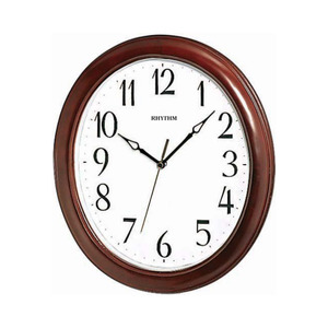 Rhythm Wall Clock Oval 33cm - Wooden Case