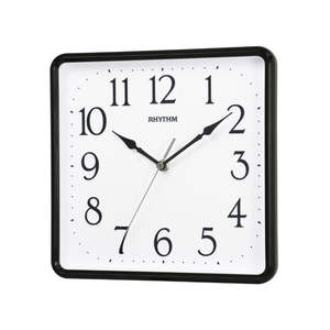 Rhythm Wall Clock Square 25.2cm - Black