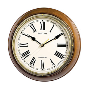 Brands: Rhythm Wooden Wall Clock 27cm – Westminster Chime