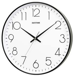 Brands: Rhythm Wall Clock 30.5cm – Black 3D Numerals