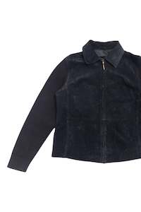 #230 black leather jacket | c. 156 | size 10/12