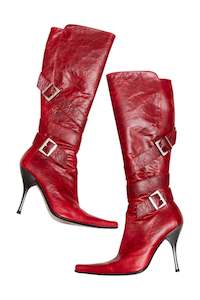 #245 FLUXA red high heel boots | c. 159 | size 8