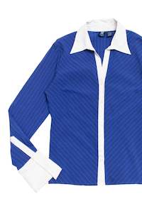 #102 So... GSJC pinstripe button up | c. 162 | size 12
