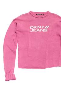 Jumpers: #140 DKNY pink cotton jumper | c. 161 | size 10