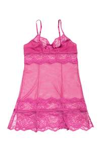 Dresses: #111 Lace Mesh Chemise Pink | c. 171 | Size 10 & 12