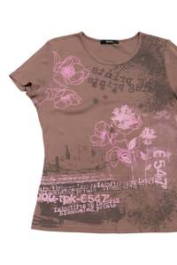 Baby Tees: #32 Burton Short-sleeve Graphic T-shirt Brown | c. 171 | Size 12