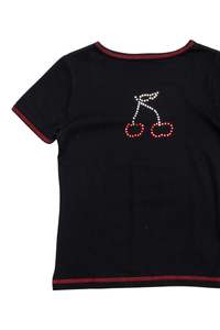 Baby Tees: #38 Etam Short Sleeve T-shirt Black | c. 171 | Size 8