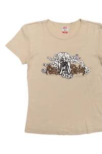 Baby Tees: #51 Miss Sixty Short-sleeve Graphic T-shirt Beige | c. 170 | Size 10