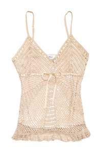 Top Picks: #41 Rave Crochet Camisole Top Beige | c. 172 | Size 8/10