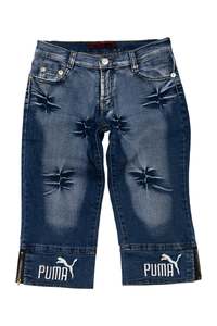#116 Puma Lisa Capri Jeans / Long Denim Shorts Medium Indigo Blue | c. 174 | Size 8