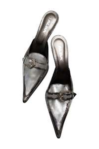 Shoes: #161 Alba Heeled Mules Silver | c. 173 | Size AU 8