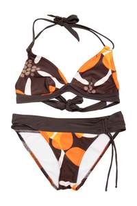 Swimwear: #180 O'neill Bikini Set Brown With Orange And White Pattern | c. 174 | Size 8